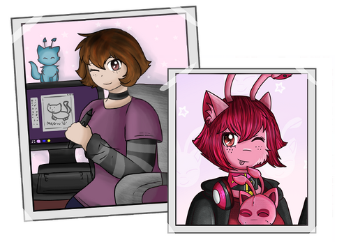 the artist and her "fursona"